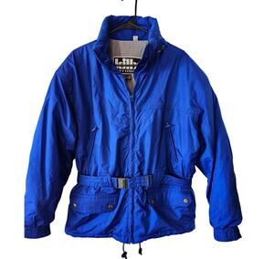 Vtg Large sz 14 Killy Diffusion Ski Jacket 90s Retro Snow Coat Blue Belted Artic